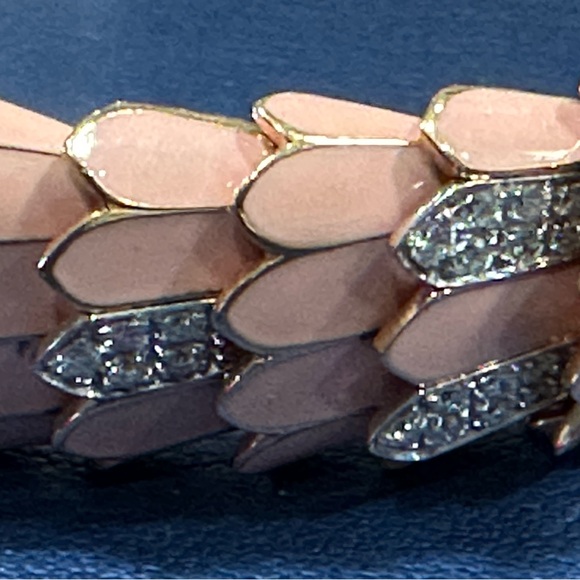 Pink Roberto Coin Cobra 18KT PINK Enamel & Diamond Bracelet 7” - Picture 10 of 11